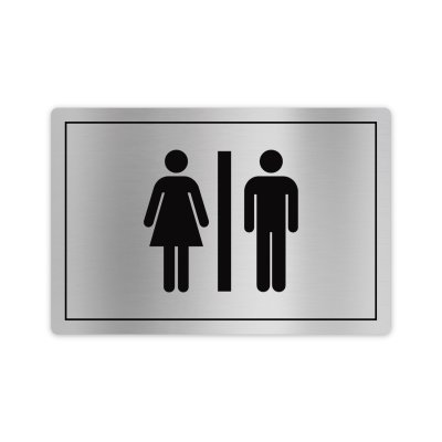 Cartello toilette uomo donna Silver