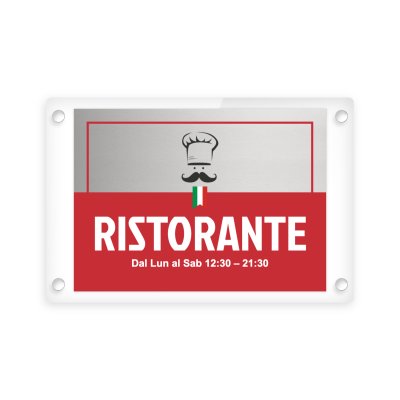 Targa Ristorante - Combo Alluminio Anodizzato Silver