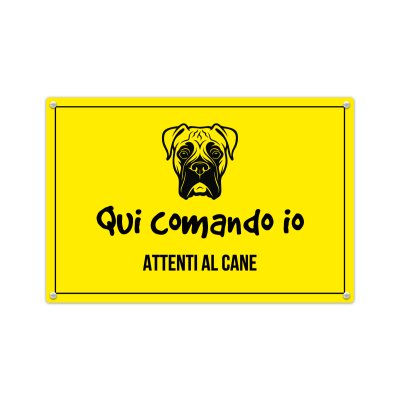 Cartello attendo al cane, personalizzato in alluminio