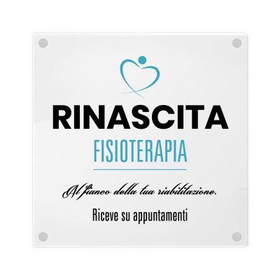 Targa Studio di Fisioterapia Singola Lastra Plexiglass
