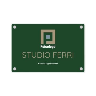Targa Psicologo Singola Lastra Plexiglass Orizzontale
