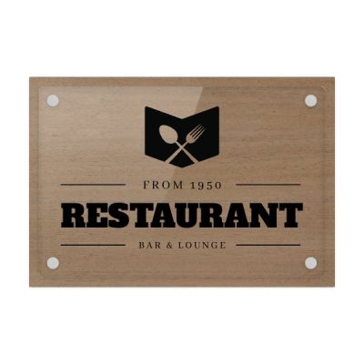 Targa Ristorante - Doppia Lastra Rovere