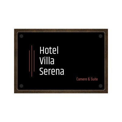 Targa Ingresso Hotel Doppia Lastra Alluminio Corten