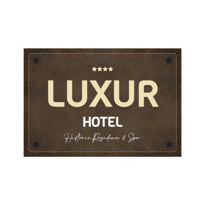 Targa Ingresso Hotel Doppia Lastra Corten