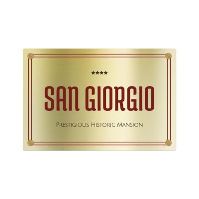 Targa Ingresso Hotel Singola Lastra Alluminio Gold