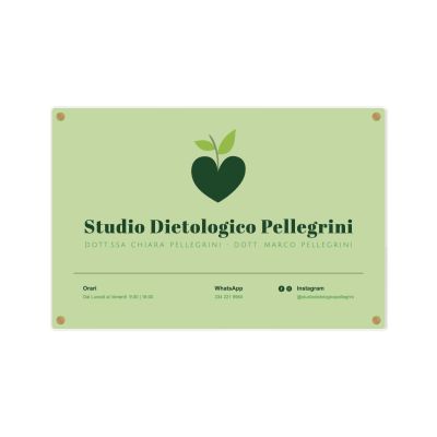 Targa Studio Dietologico Singola Lastra Plexiglass cm 50x33