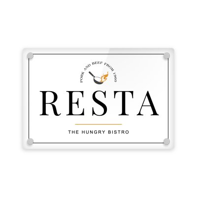 Targa Ristorante Singola Lastra Rettangolare Plexiglass
