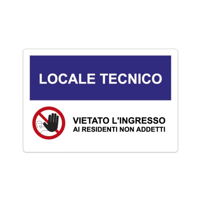 Cartello locale tecnico in Pvc Adesivo