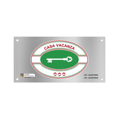 Targa Classificazione Alluminio Silver Veneto con 3 leoni