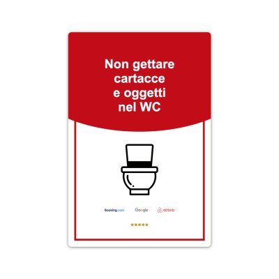 Cartello Non gettare oggetti nel WC
