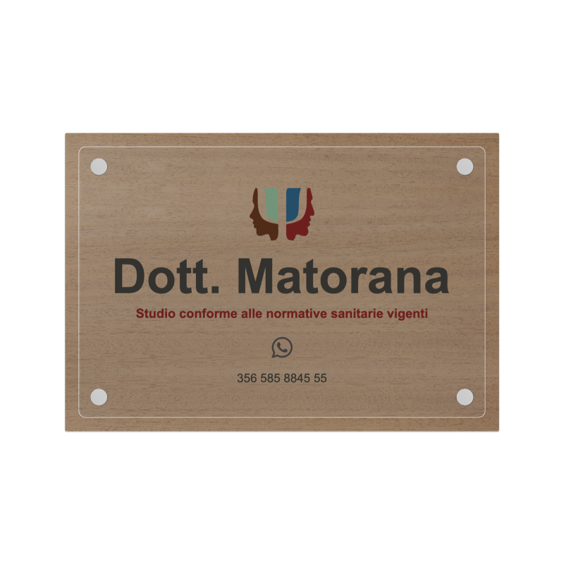Targa Studio Medico Doppia Lastra Wood