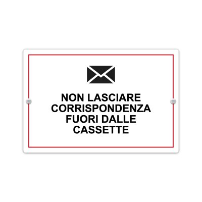 Cartello Non lasciare corrispondenza in alluminio