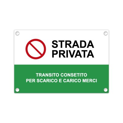 Cartello strada privata per ristoranti