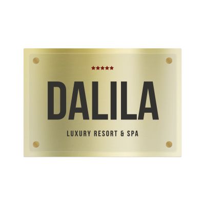Targa Ingresso Hotel Doppia Lastra Alluminio Gold