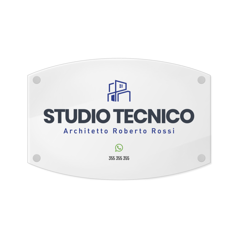 Targa Studio Tecnico Contemporaneo Singola Lastra Plexiglass