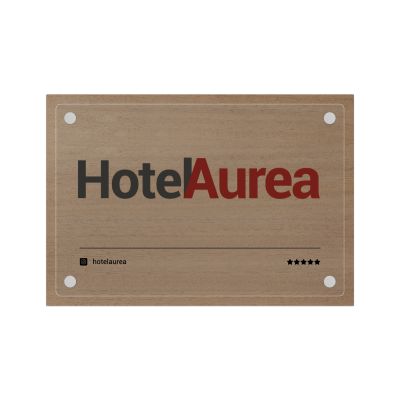Targa Ingresso Hotel Doppia Lastra Wood