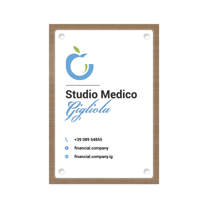 Targa Studio Medico Doppia Lastra Wood
