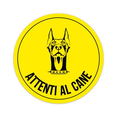 Cartello Cane da guardia rotondo in Alluminio