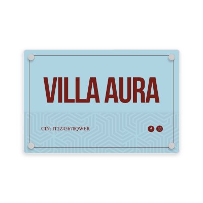 Targa B&B e Case Vacanze Singola Lastra Plexiglass Orizzontale