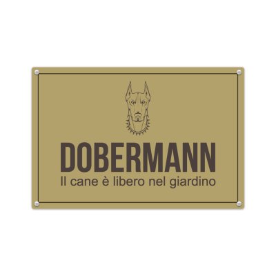 Cartello Dobermann in alluminio