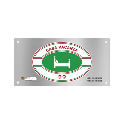 Targa Classificazione Alluminio Silver Veneto con 2 leoni