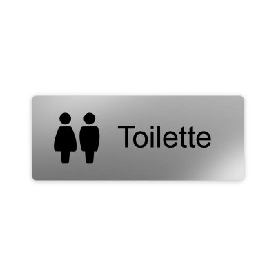 Targhetta Acrilico Acciaio Spazzolato stile Moderno con toilette