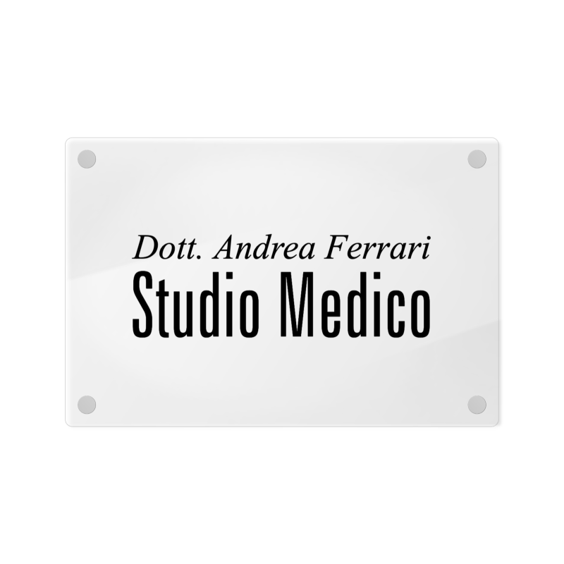 Targa Studio Medico Singola Lastra Plexiglass