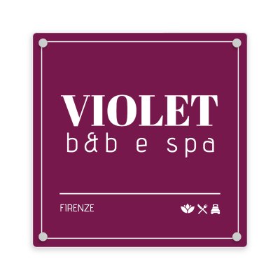 Targa B&B e Case Vacanze Singola Lastra Plexiglass Quadrata