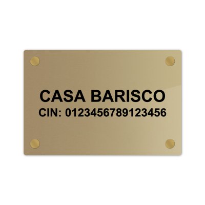 Targa CIN in ottone