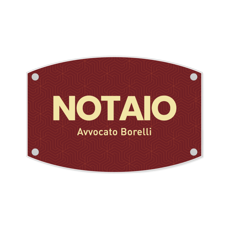 Targa Notaio Singola lastra Plexiglass