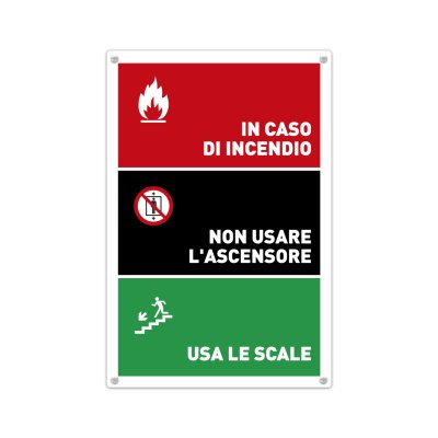In caso di incendio usa le scale in Alluminio Verticale
