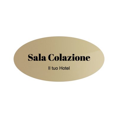 Dietro porta Ottone Prestige Ovale Lucido con nome saletta