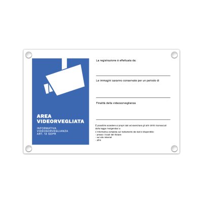 Cartello Area videosorvegliata condomini, in alluminio