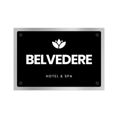 Targa Ingresso Hotel Doppia Lastra Silver Spazzolato