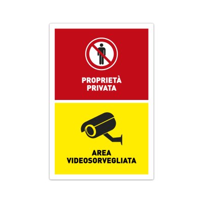 Cartello Videosorveglianza Orizzontale in Alluminio