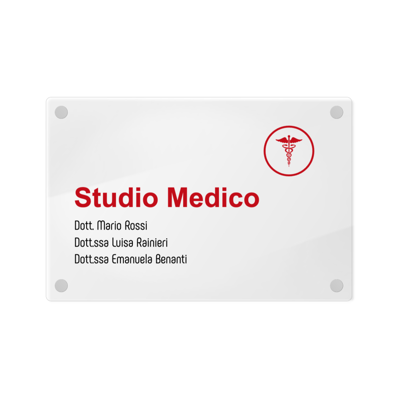 Targa Studio Medico Singola lastra Plexiglass
