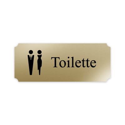 Targhetta Acrilico Oro Spazzolato stile Classic Toilette