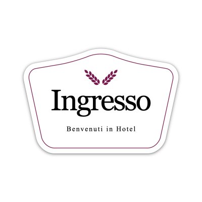Targhetta Alluminio stile Barocco con scritta ingresso