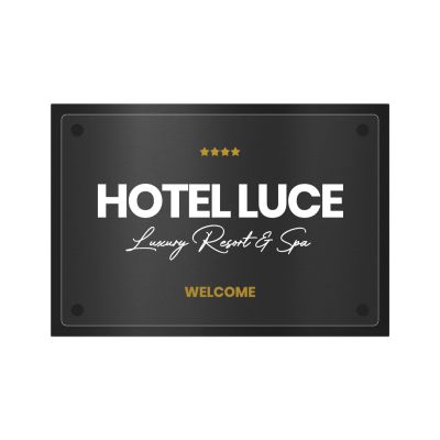 Targa Ingresso Hotel Doppia Lastra Alluminio Antracite