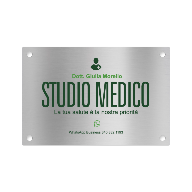 Targa Studio Medico Singola Lastra Alluminio