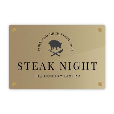 Targa Ristorante - Singola Lastra Ottone Satinato
