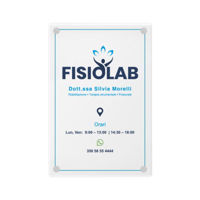 Targa Studio di Fisioterapia Singola Lastra Plexiglass
