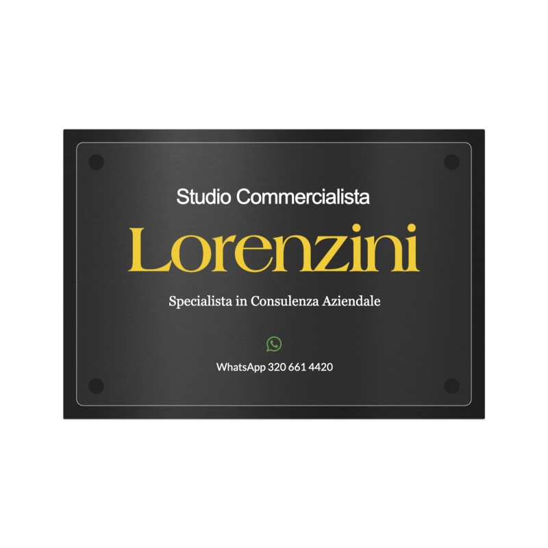 Targa Commercialista Doppia Lastra Alluminio