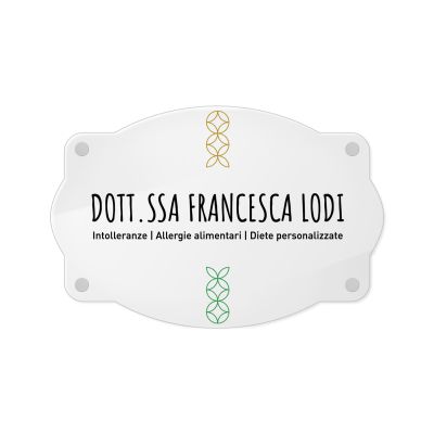 Targa Studio Dietologo Singola Lastra Plexiglass Vintage