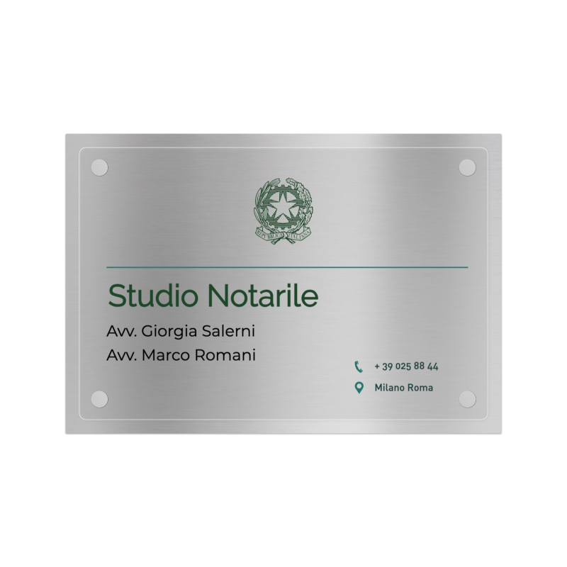 Targa Studio Notarile Doppia Lastra