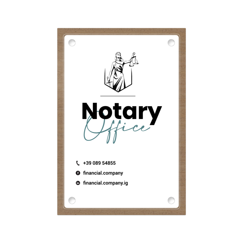 Targa Notarile Doppia Lastra Wood