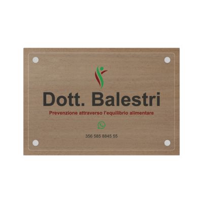Targa Dietologo Doppia Lastra Wood Rovere cm 32x22