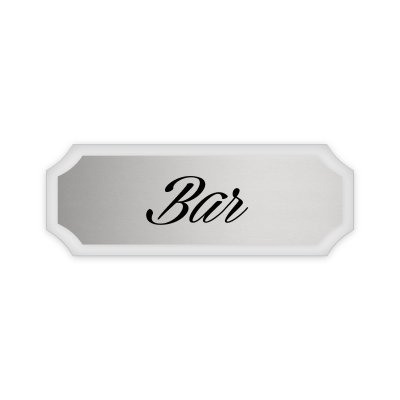 Dietro porta Alluminio Prestige Classic con scritta Bar