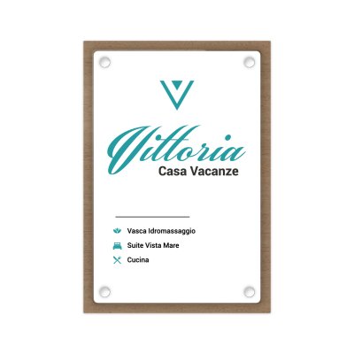Targa Case Vacanze Doppia Lastra Wood