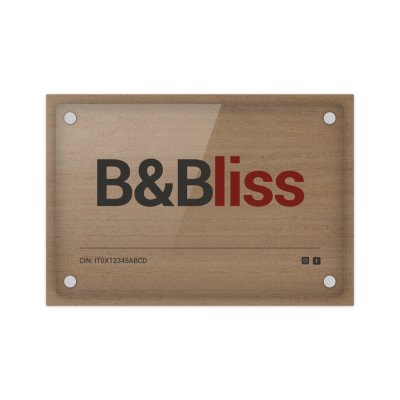 Targa B&B e Case Vacanze Doppia Lastra Wood Orizzontale